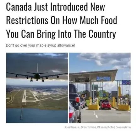 加拿大食品入境
